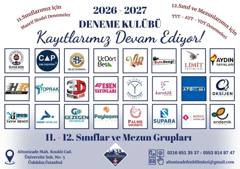 2026–2027 Deneme Kulübü kayıt afişi